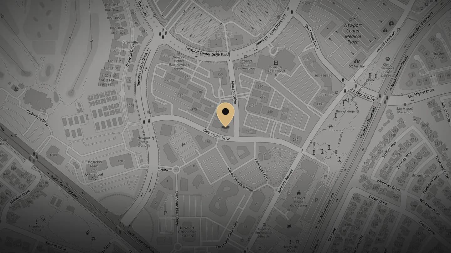 Map showing Ruben Castro MD at 180 Newport Center Drive, Newport Beach